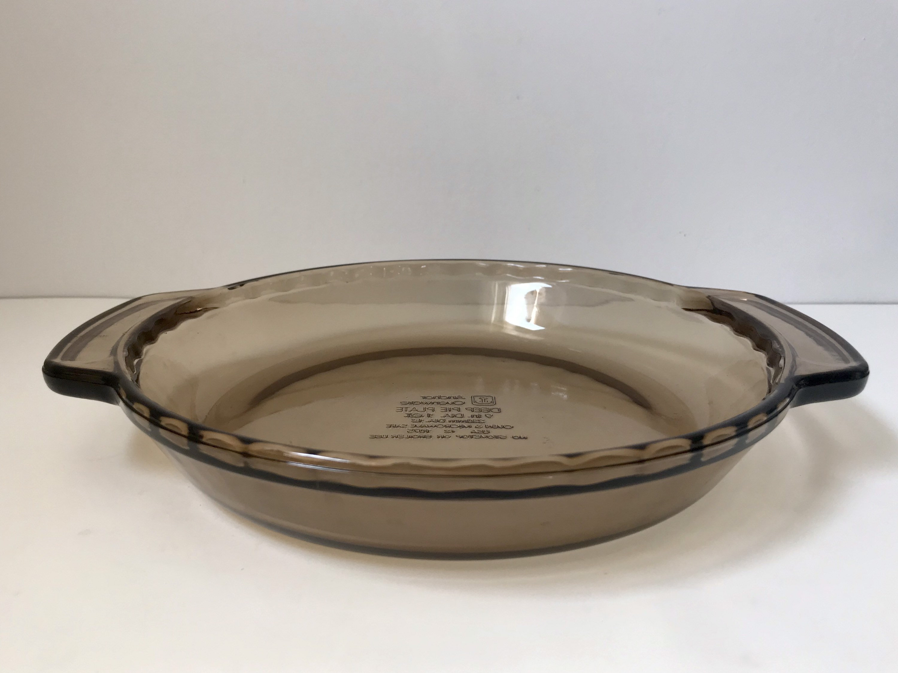 Anchor Ovenware Deep Pie Plate Amber Brown Glass 9 Etsy
