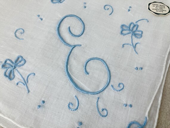 Choice 1 Madeira Monogram Initial Handkerchief Bl… - image 3
