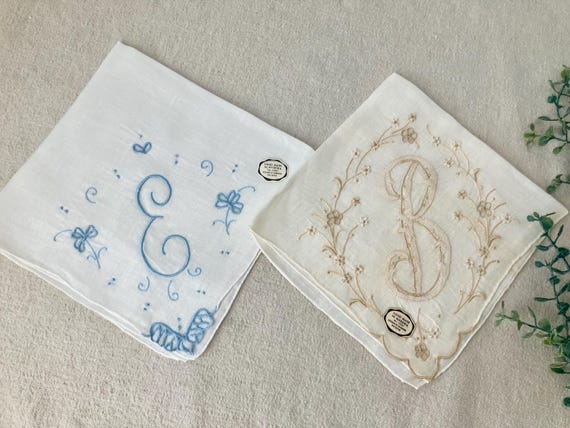 Choice 1 Madeira Monogram Initial Handkerchief Bl… - image 1