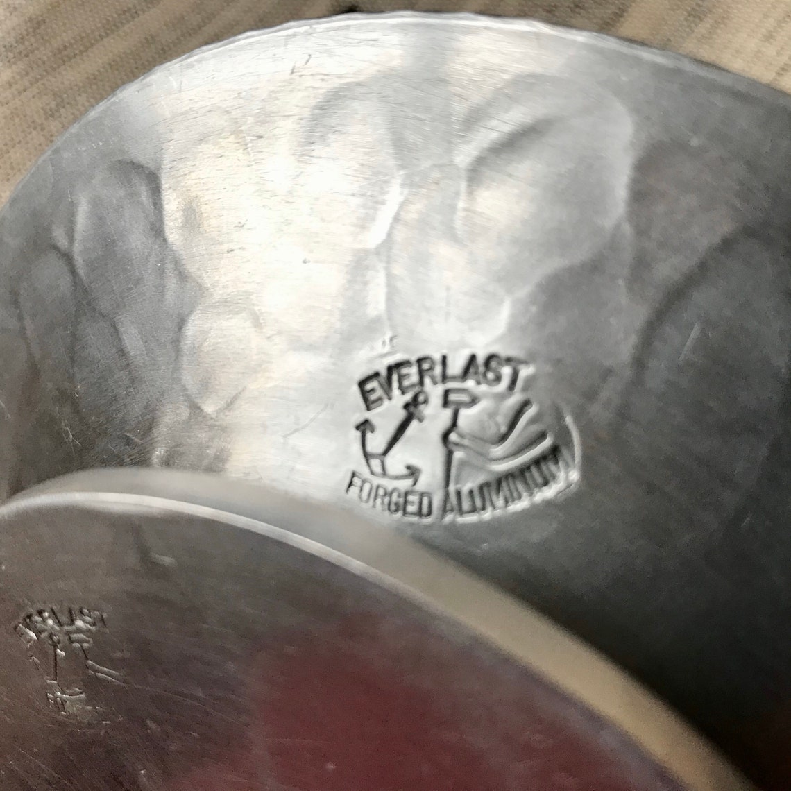 Pair Aluminum Candle Holders Everlast Hammered Candlesticks Etsy