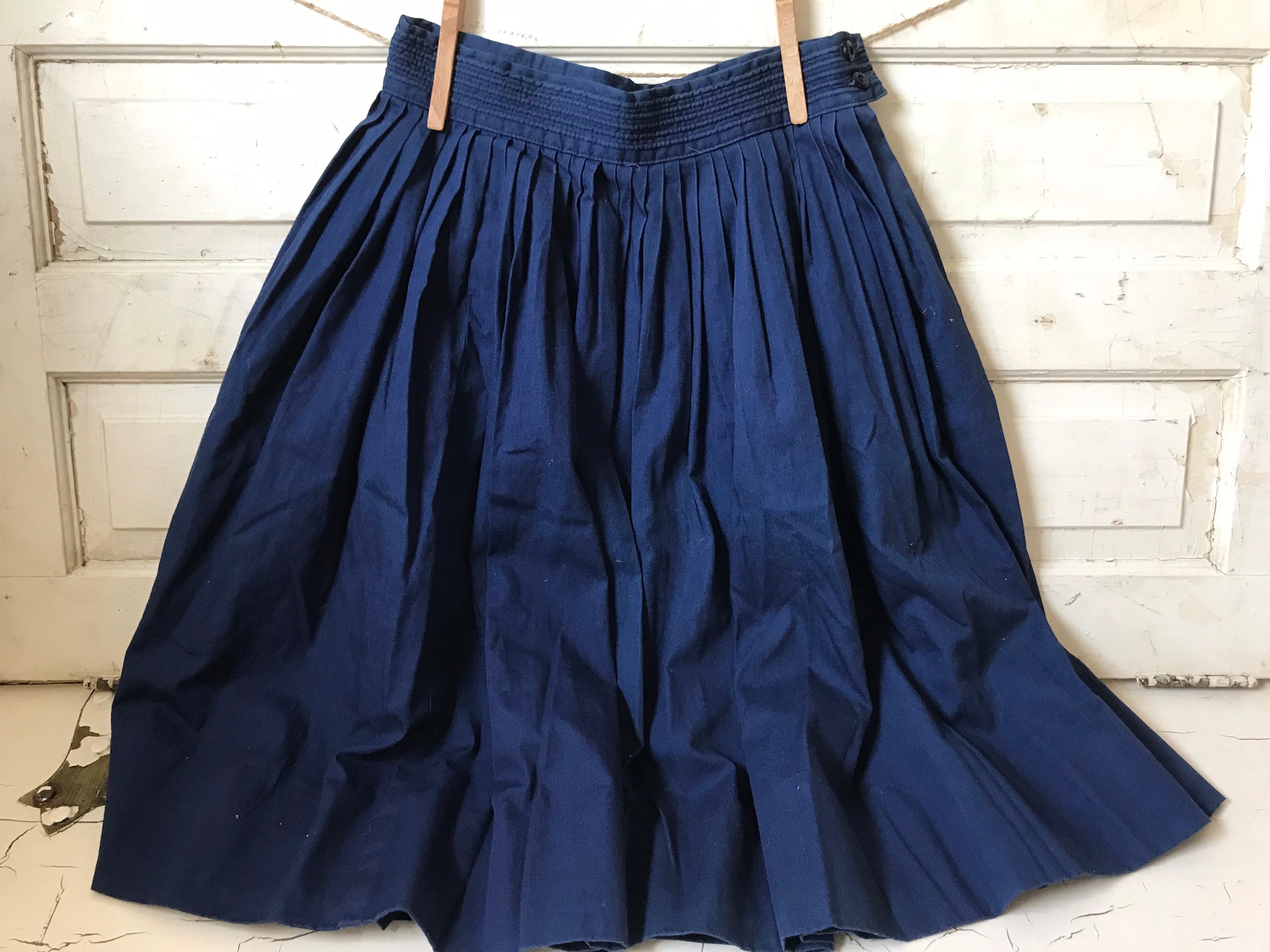 50's Girls Sailor Skirt Navy Blue Pleated Tucked Waist | Etsy