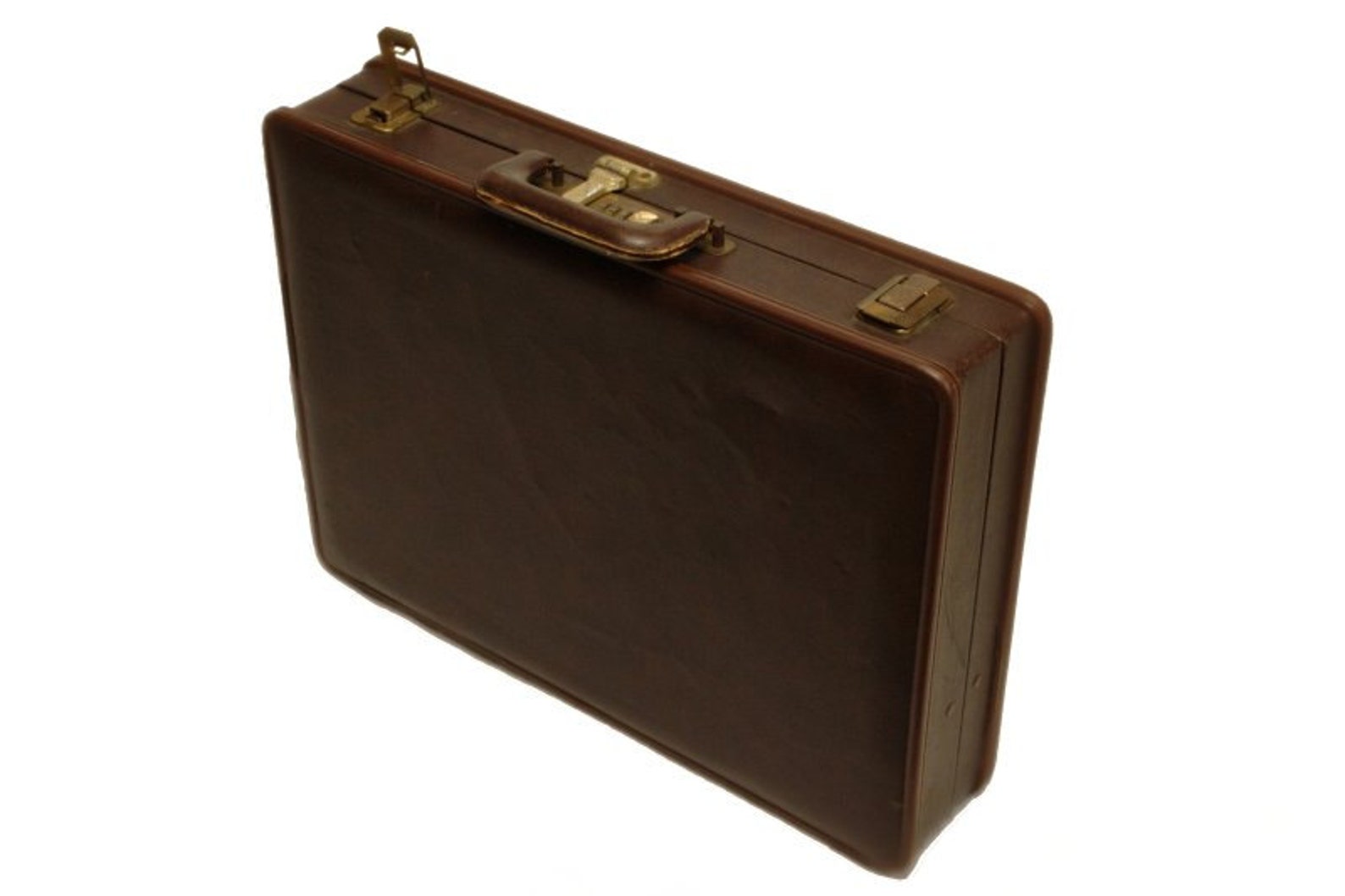 Leather Briefcase Portfolio Case Presto Combination Lock Etsy