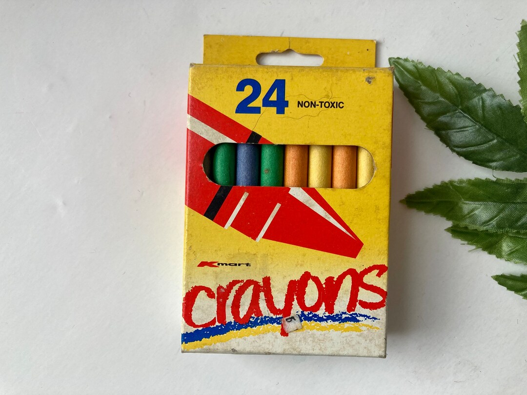 Kmart Crayons 24 Ct Rainbow of Colors Looks Unused Non Toxic Vintage