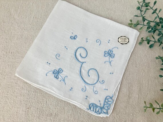 Choice 1 Madeira Monogram Initial Handkerchief Bl… - image 2