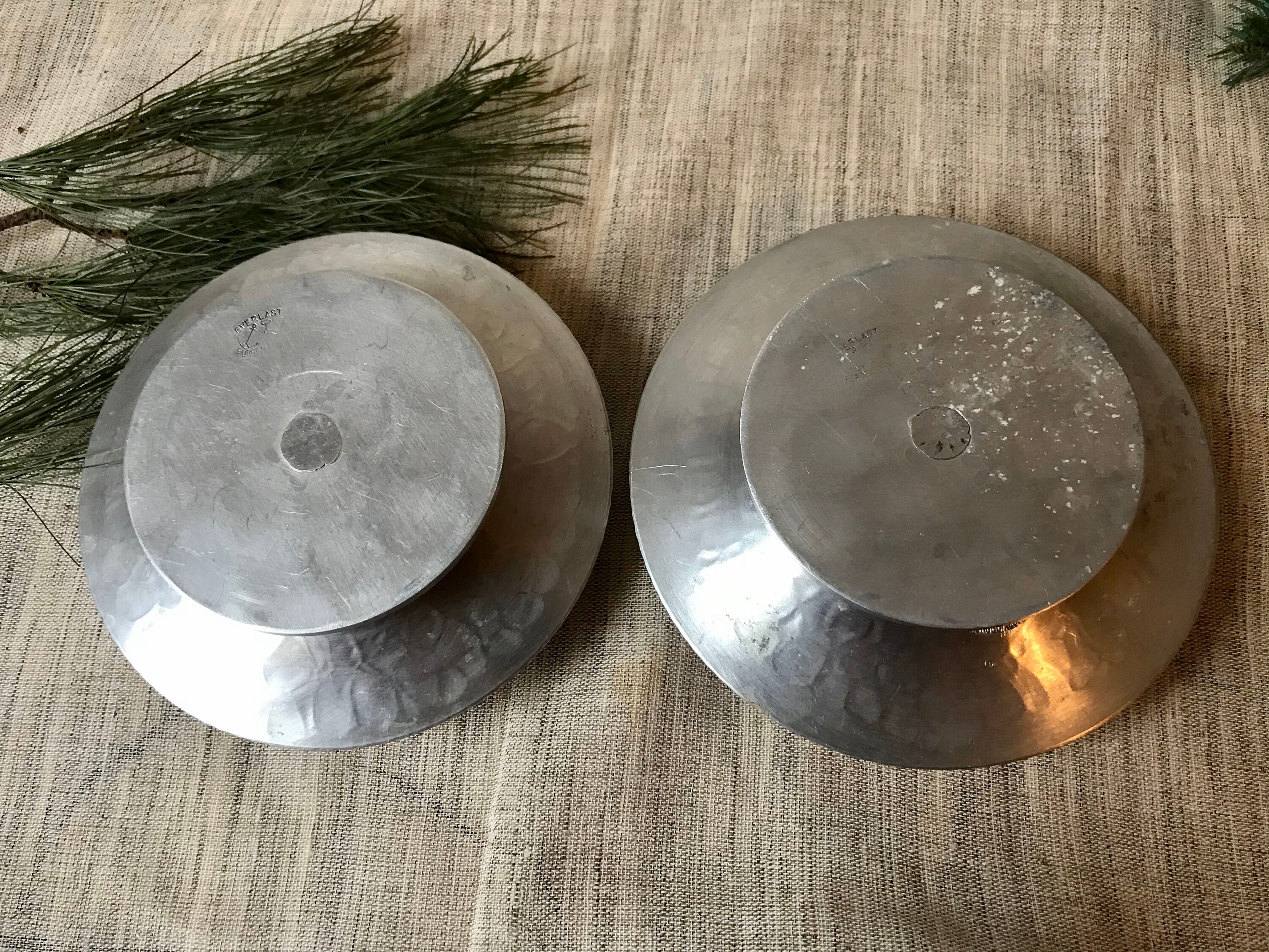 Pair Aluminum Candle Holders Everlast Hammered Candlesticks Etsy