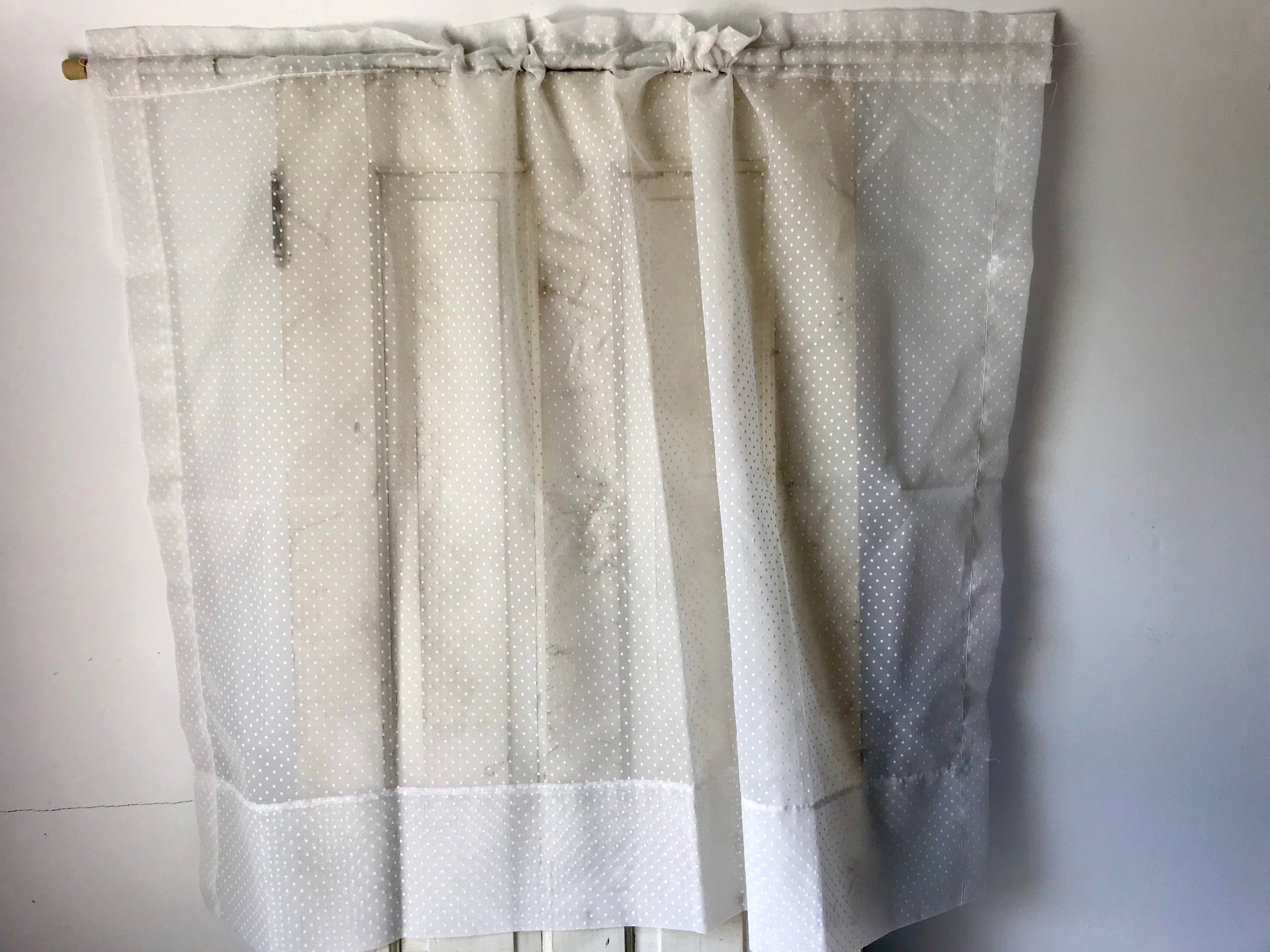 White on White Dotted Swiss Fabric Sheer Curtain Panel 1 Yard | Etsy