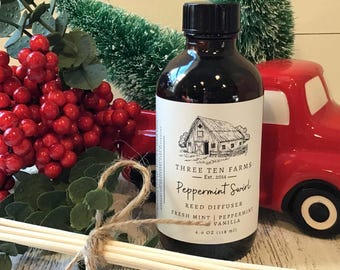 Peppermint Swirl Reed Diffuser | 4oz, Phthalate Free