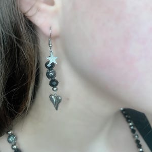 Schwarze und Hämatit-Edelstahlohrringe