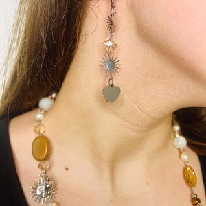 Ivory bronze stainless steel earrings
