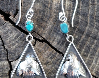 Vintage Eagle or Thunderbird Earrings 'Route 66' Style Earrings Shadowbox