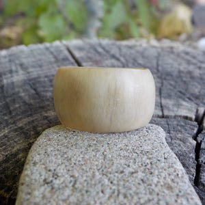 Size 8.75 Elk Deer Antler Ring Hand Carved Deer Antler Ring Extra Wide Band Antler Ring