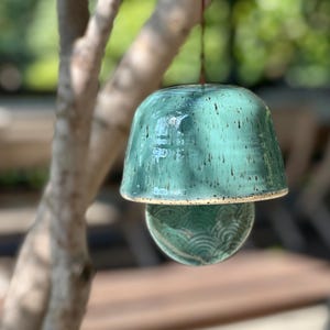 Ceramic Handmade Wind Chime Garden Bell Blue