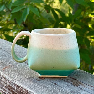 Handmade Ceramic Coffee or Tea Mug with Handle. Unique form.