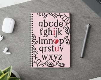 Romantisch roze notitieboek met bloemen, A5-dagboek gebonden, briefpapiercadeau