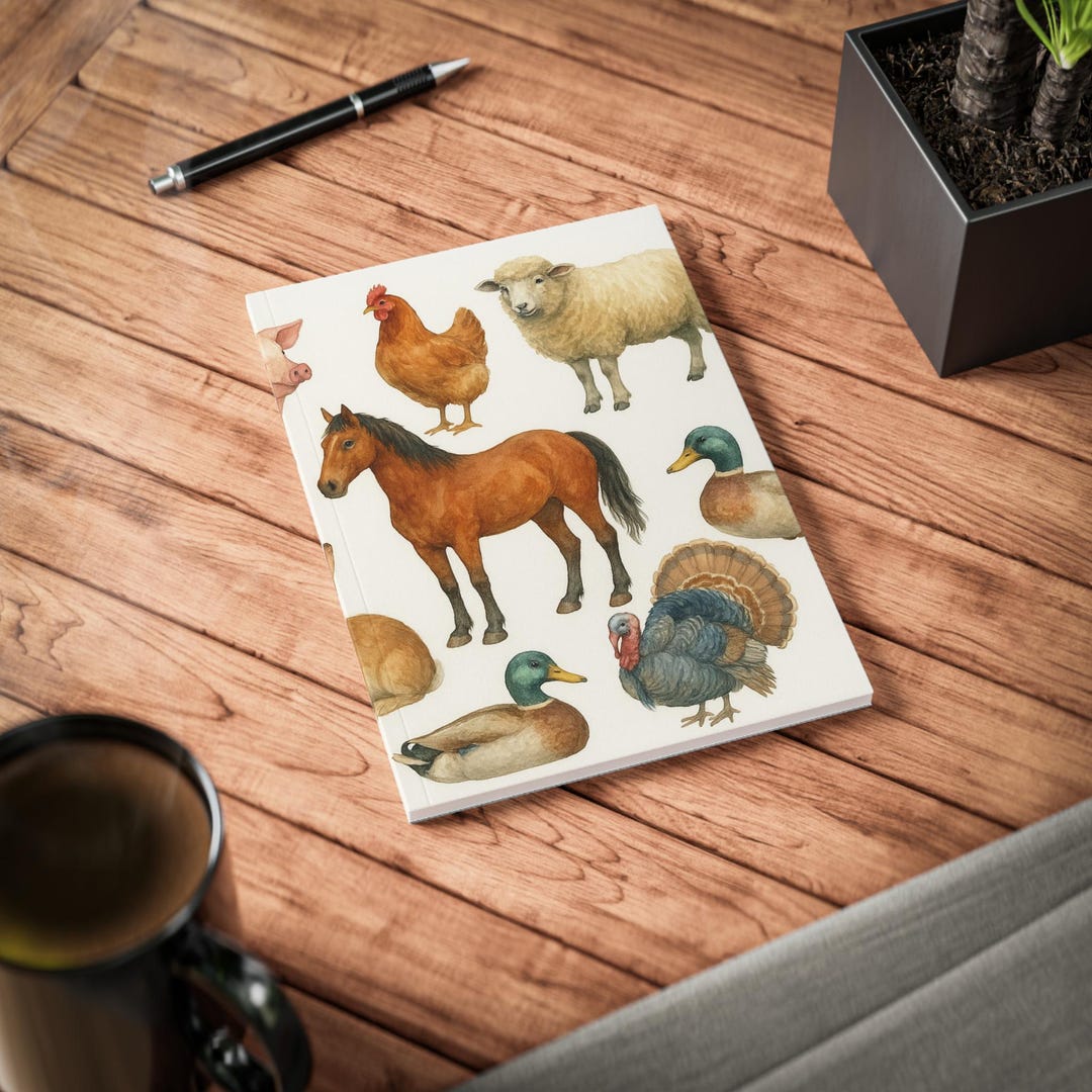 Farm Animal Watercolor Notebook, A5 Softcover Journal - Etsy