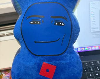 Gepersonaliseerde gamerkonijn pluche, aangepaste peeps-stijl pluche, kinderpasen pluche, blokachtig spel geïnspireerd konijntje, handgemaakte naampluche