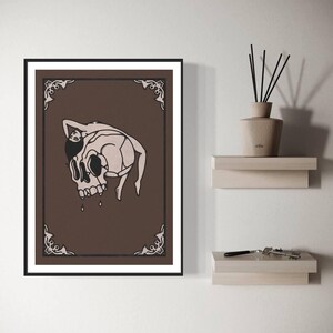 Totenkopf Wandbild – Gothic Fantasy Print – Frau und Tod
