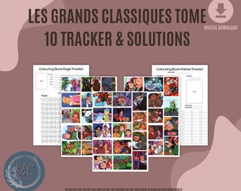 Disney Colouring Page Tracker & Solutions - Les Grands Classiques  Tome 10 Digital PDF Colouring Tracker Template Printable Template