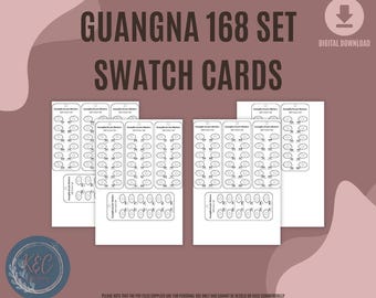 GuangNa 168 Piece Acrylic Brush Marker Swatch Sheets - Digital PDF Swatch Template Colour Swatch Printable Template Instant Download