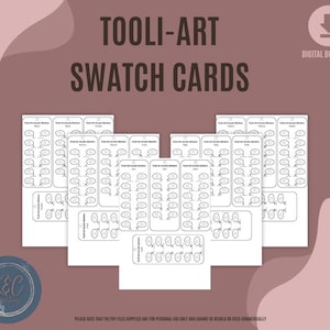 May include: Printable swatch cards for Tooli-Art acrylic markers. The cards feature a grid of circles for colour swatches.