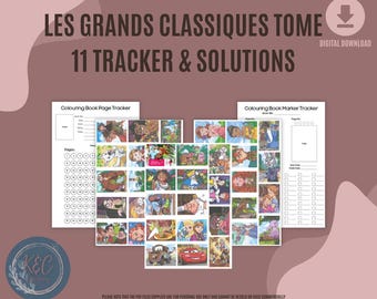 Disney Colouring Page Tracker & Solutions - Les Grands Classiques  Tome 11 Digital PDF Colouring Tracker Template Printable Template