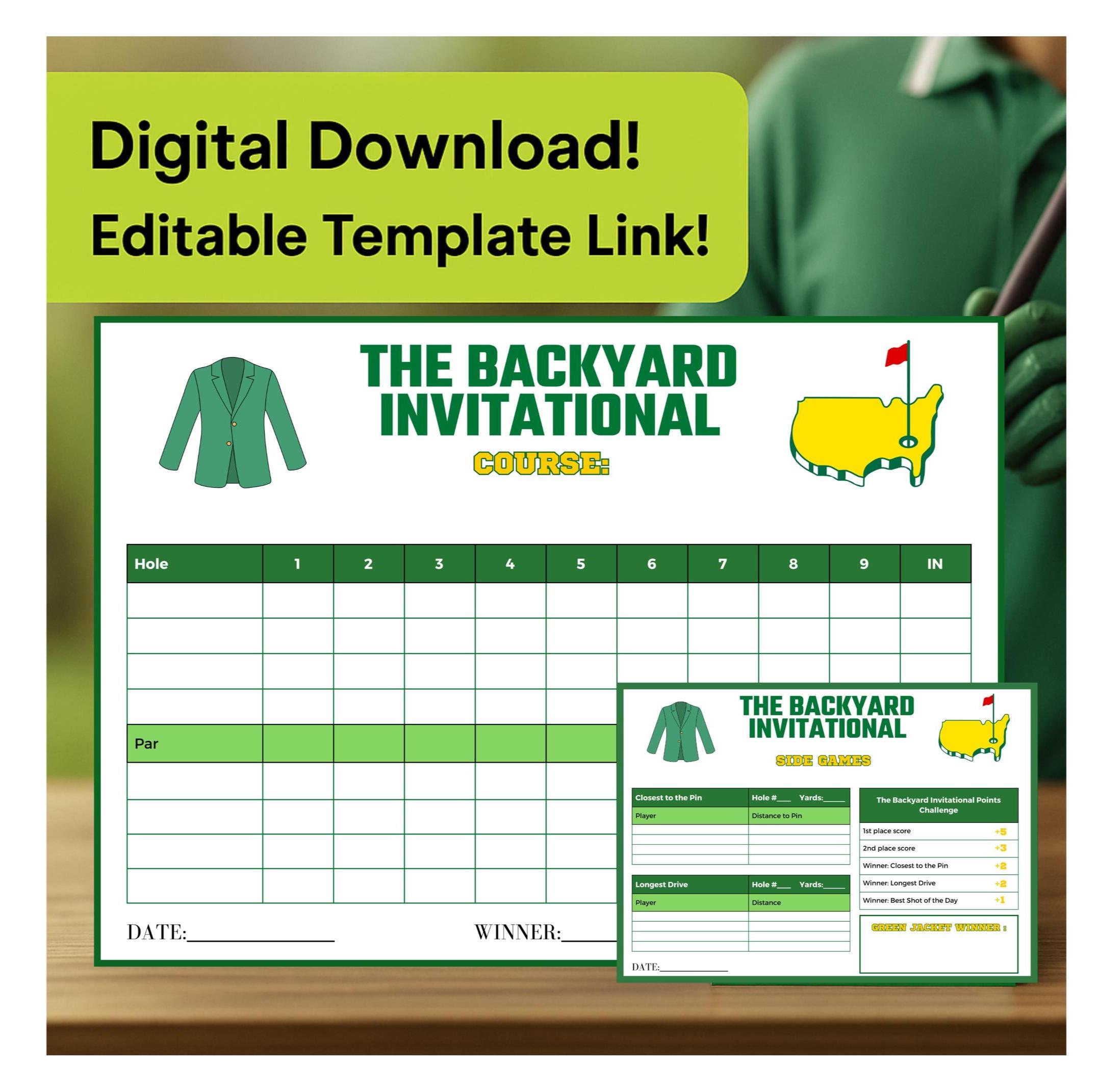 Golf Scorecard - EDITABLE TEMPLATE (link in File Download) and ...