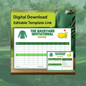 Golf Scorecard Template – Printable Golf Tournament Scorecard, Golf Outing & Party Game. Digital Download/Editable
