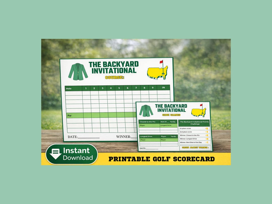 Printable Golf Scorecard Template Editable Tournament Score Sheet