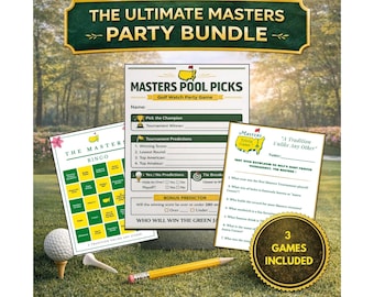 Golf Watch Party Pack – Printable Pool Picks, Trivia & Bingo (Digital Download)