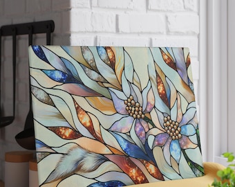 Stunning Floral Stained Glass Effect Cutting Board, Floral Glass Cutting Board, Elegant Kitchen Decor, Housewarming Gift, Wedding Gift