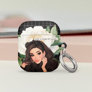 Black Aesthetic Floral AirPods Case – Elegant Motivational Quote Cover – Feminine & Chic AirPods Protector