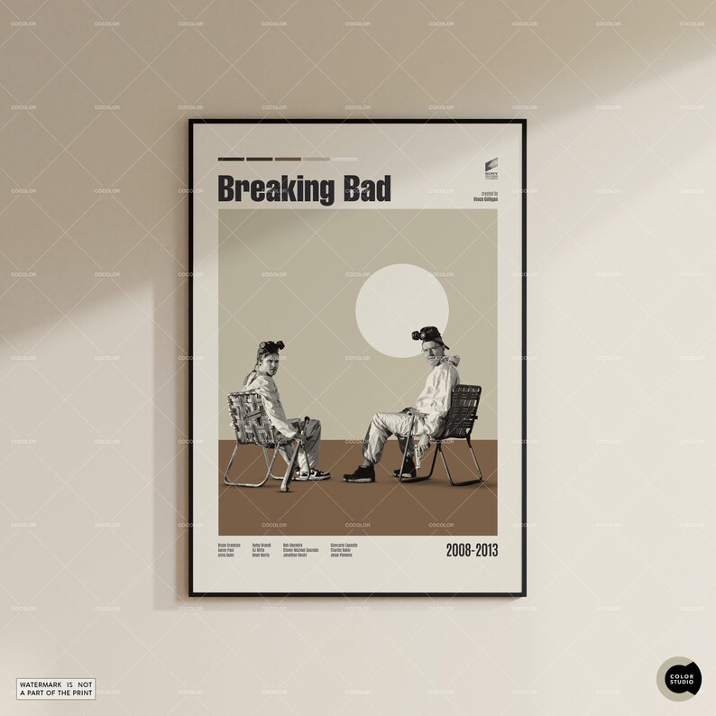 Breaking Bad, Bryan Cranston, Midcentury, Retro Modern, Vintage Inspired Poster, Midcentury Modern Poster, Movie Poster, Custom Poster image 7