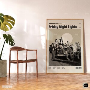 Friday Night Lights, Retro Movie Poster, Midcentury Modern, Retro Tv Show Poster, Minimal Movie Art, Best Movies, Custom Movie Poster image 6