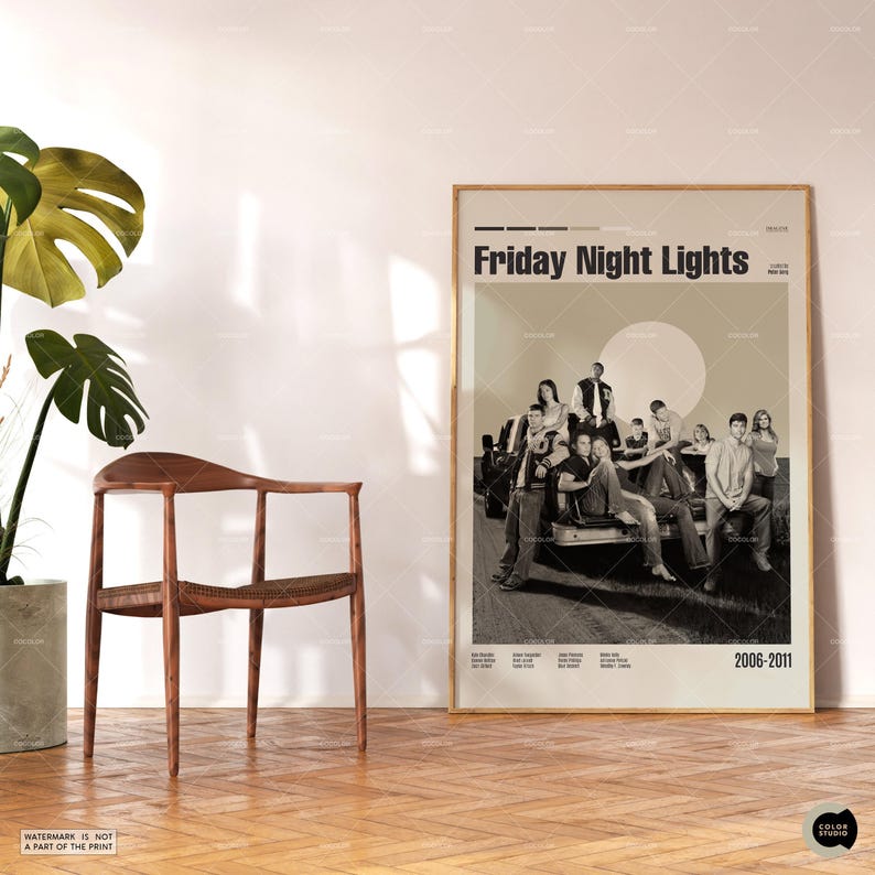 Friday Night Lights, Retro Movie Poster, Midcentury Modern, Retro Tv Show Poster, Minimal Movie Art, Best Movies, Custom Movie Poster image 6