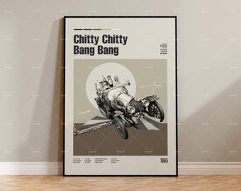 Chitty Chitty Bang Bang, Retro Filmaffisch, Midcentury Modern, Retro TV-programaffisch, Minimalistisk Filmkonst, Bästa Filmer, Anpassad Filmaffisch