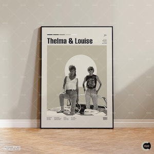 Thelma y Louise, Ridley Scott, póster de película de mediados de siglo, película de inspiración vintage, póster de película, póster de película minimalista, póster personalizado