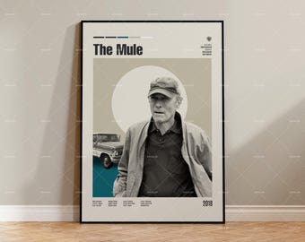The Mule, Retro Filmplakat, Midcentury Modern, Retro Tv-Serie Poster, Minimale Filmkunst, Die besten Filme aller Zeiten, Individuelles Filmplakat
