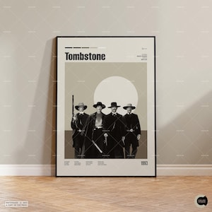 Lápide, pôster de filme retrô, moderno de meados do século, pôster de programa de TV retrô, arte de filme minimalista, melhores filmes de todos os tempos, pôster de filme personalizado