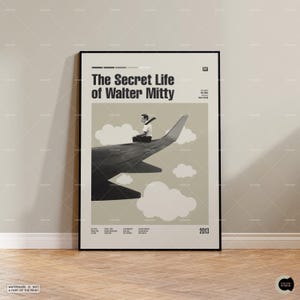 A Vida Secreta de Walter Mitty, Cartaz de Filme Vintage, Cartaz Retro Moderno, Cartaz Inspirado Vintage, Cartaz Moderno de Meados do Século, Cartaz Personalizado