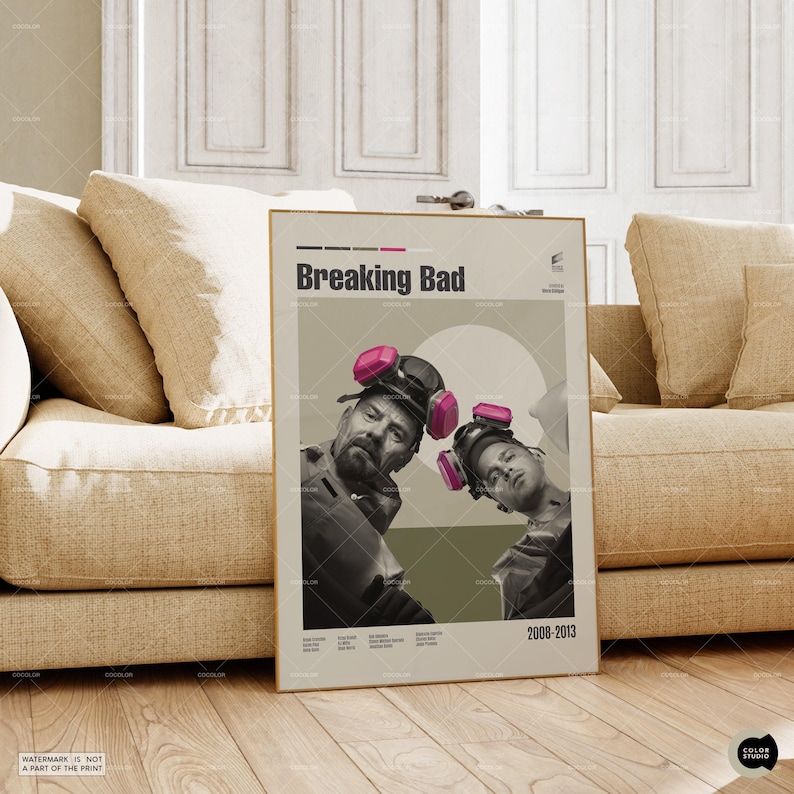 Breaking Bad, Bryan Cranston, Midcentury, Retro Modern, Vintage Inspired Poster, Midcentury Modern Poster, Movie Poster, Custom Poster image 5