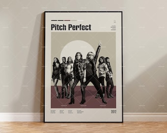 Pitch Perfect, Jason Moore, Póster de película vintage, Póster retro moderno, Póster de inspiración vintage, Póster moderno de mediados de siglo, Póster personalizado