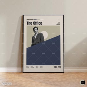 The Office, Retro Moderno, Pôster Inspirado no Vintage, Pôster Moderno de meados do século, Pôster de Filme, Minimalista Abstrato, Pôster Personalizado