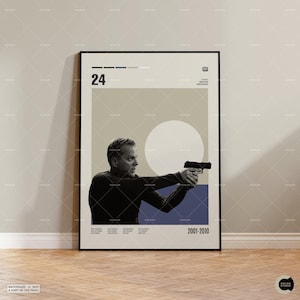 24, Kiefer Sutherland, Retro Movie Poster, Midcentury Modern, Retro Tv Show Poster, Minimal Movie Art, Best Movies, Custom Movie Poster