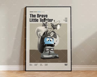 La tostadora valiente, póster de película retro, estilo moderno de mediados de siglo, póster de serie de televisión retro, arte cinematográfico minimalista, mejores películas, póster de película personalizado