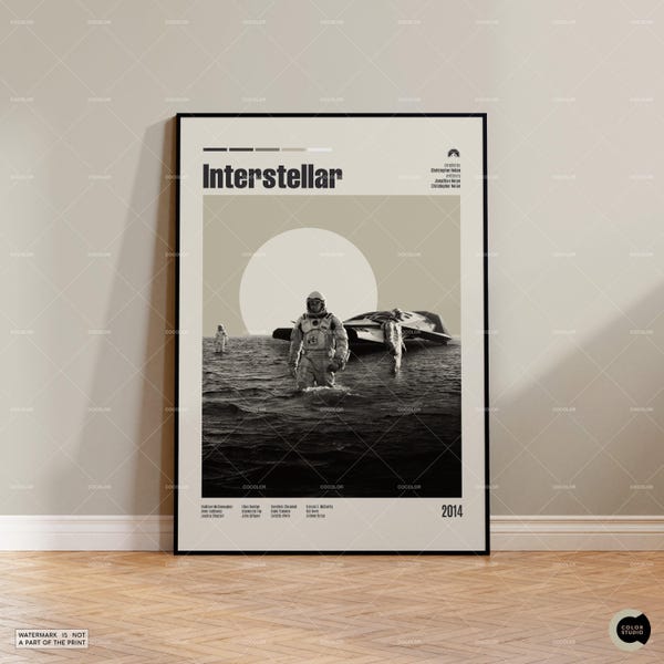 Vintage geïnspireerde filmafdruk, retro filmposter, midcentury modern, poster retro tv-show, minimale filmkunst, aangepaste filmposter
