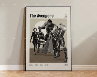 The Avengers, Retro Movie Poster, Midcentury Modern, Retro Tv Show Poster, Minimal Movie Art, Best Movies of All Time, Custom Movie Poster