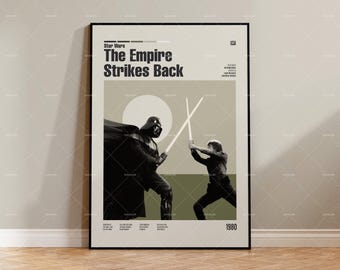 Vintage Inspired Movie Print, Retro Movie Poster, Midcentury Modern, Retro TV Show Poster, Minimal Movie Art, Custom Movie Poster