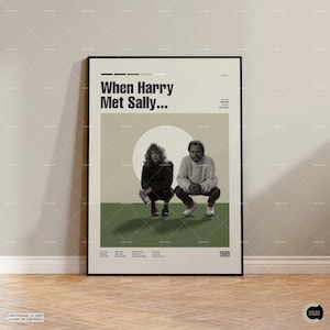 When Harry Met Sally, Billy Crystal, Meg Ryan, pôster de filme, pôster de filme, pôster de programa de TV, pôster de filme minimalista, decoração de parede, pôster personalizado