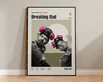 Breaking Bad, Bryan Cranston, Połowa XX wieku, Retro Modern, Plakat inspirowany stylem vintage, Plakat w stylu Mid-Century Modern, Plakat filmowy, Plakat na zamówienie