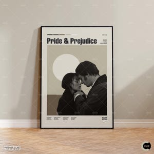 Orgulho e Preconceito, Jane Austen, Midcentury, Pôster de Filme, Pôster de Filme, Pôster de Programa de TV, Pôster de Filme Minimalista, Decoração de Parede, Pôster Personalizado